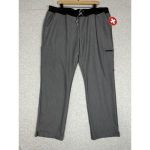 White Cross Scrub Cargo Pants Mens 43x31 2XL Gray Taylor Grey Drawstring Medical